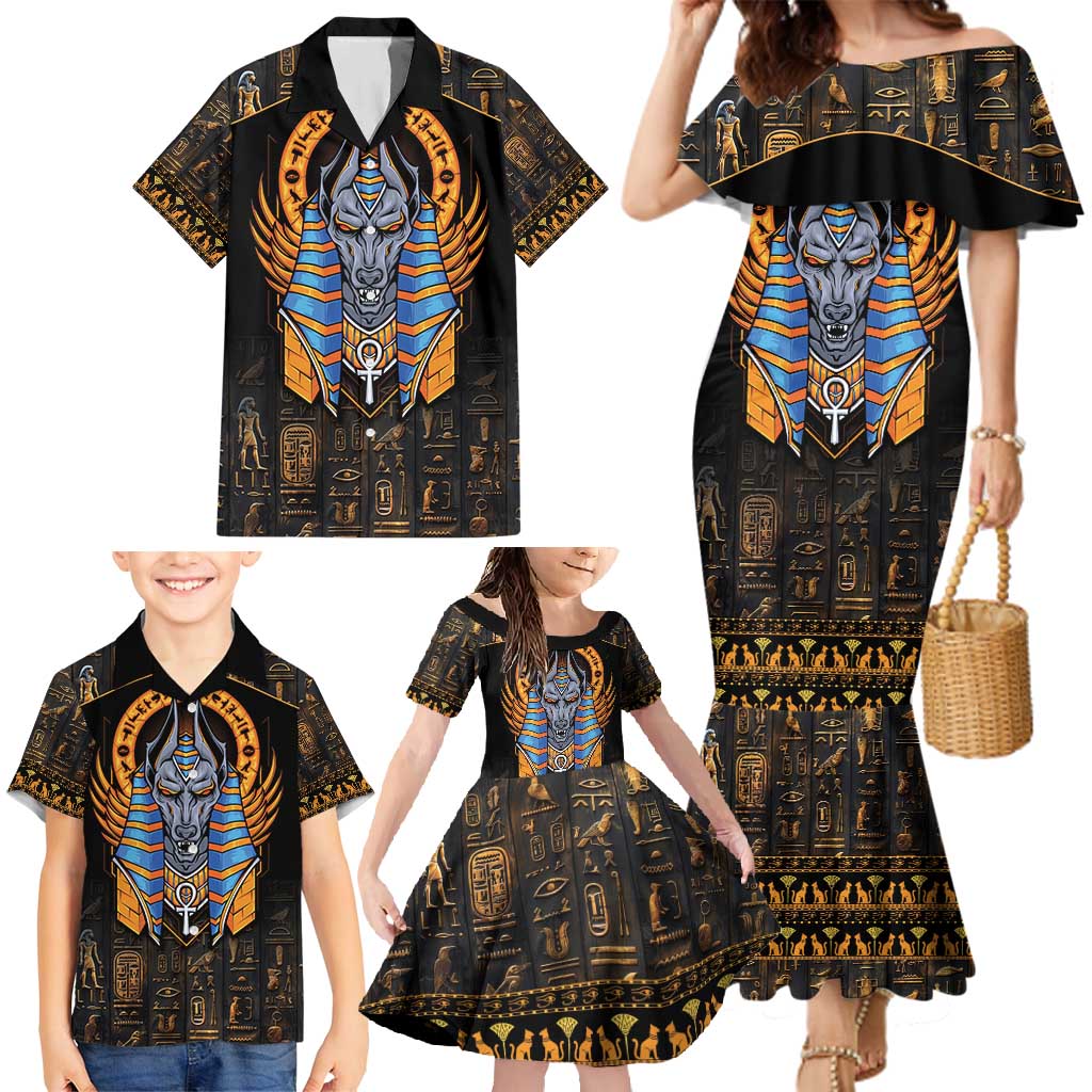 Egyptian Anubis Family Matching Mermaid Dress and Hawaiian Shirt Ancient Egypt Culture LT9 - Wonder Print Shop