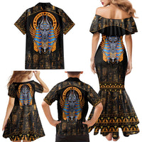 Egyptian Anubis Family Matching Mermaid Dress and Hawaiian Shirt Ancient Egypt Culture LT9 - Wonder Print Shop