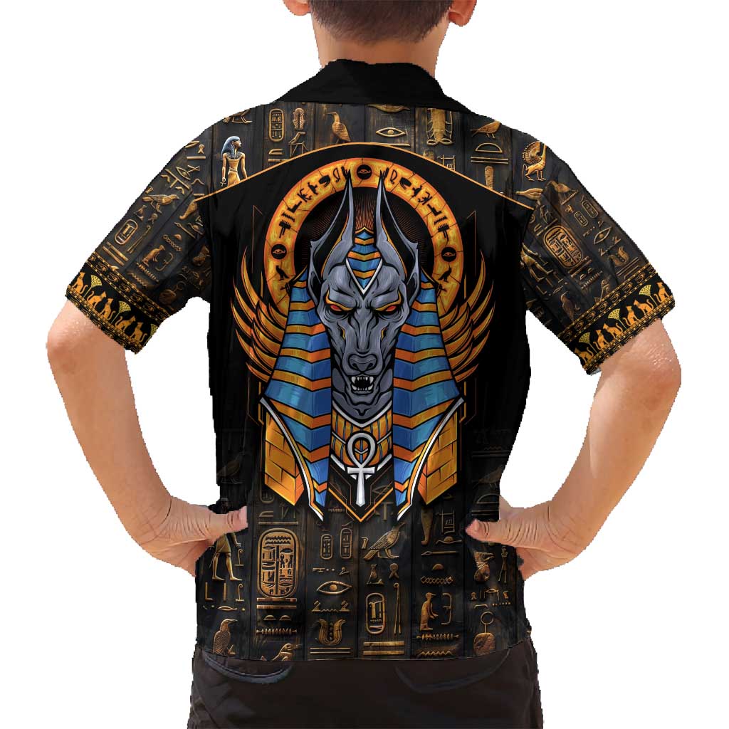 Egyptian Anubis Family Matching Off Shoulder Maxi Dress and Hawaiian Shirt Ancient Egypt Culture LT9 - Wonder Print Shop
