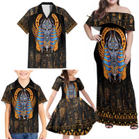 Egyptian Anubis Family Matching Off Shoulder Maxi Dress and Hawaiian Shirt Ancient Egypt Culture LT9 - Wonder Print Shop