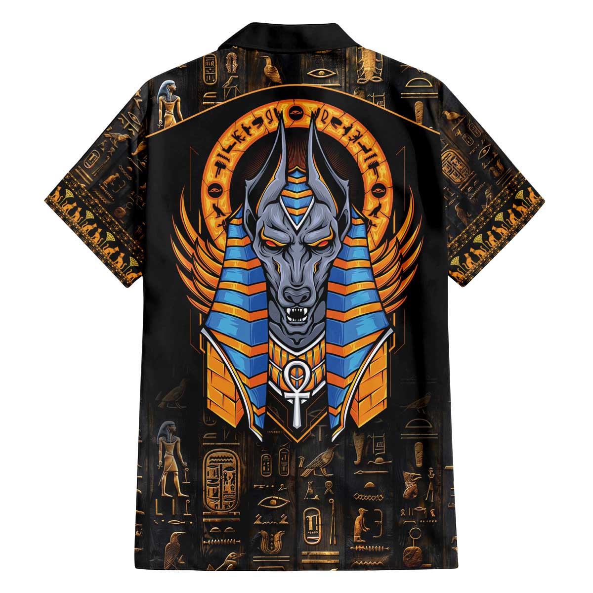 Egyptian Anubis Family Matching Off Shoulder Short Dress and Hawaiian Shirt Ancient Egypt Culture LT9 - Wonder Print Shop