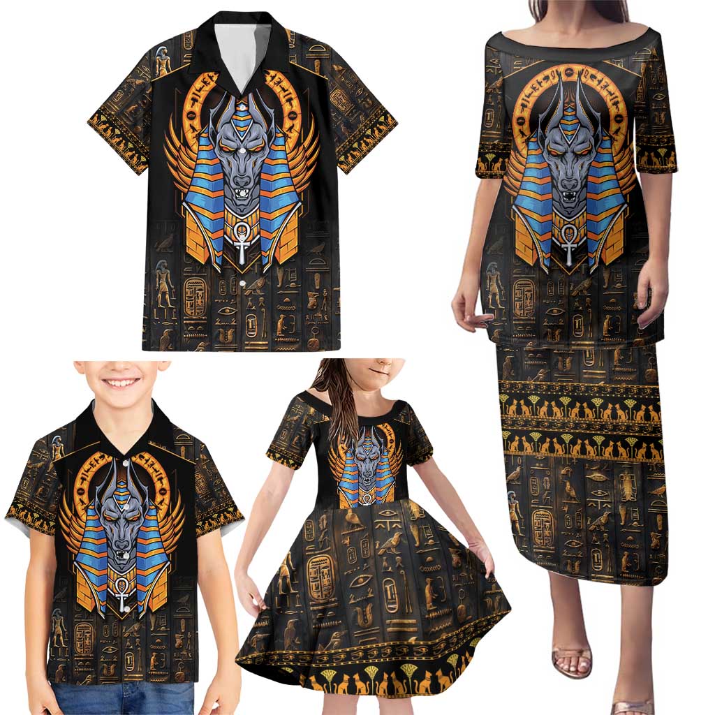 Egyptian Anubis Family Matching Puletasi and Hawaiian Shirt Ancient Egypt Culture - Wonder Print Shop