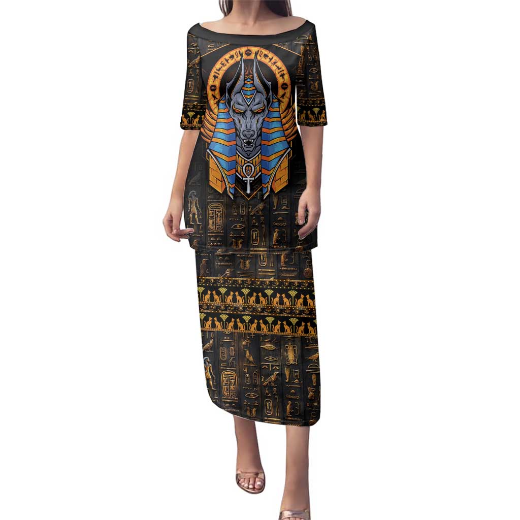 Egyptian Anubis Family Matching Puletasi and Hawaiian Shirt Ancient Egypt Culture - Wonder Print Shop