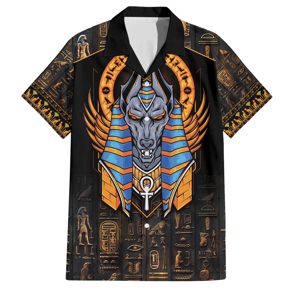 Egyptian Anubis Family Matching Short Sleeve Bodycon Dress and Hawaiian Shirt Ancient Egypt Culture - Wonder Print Shop