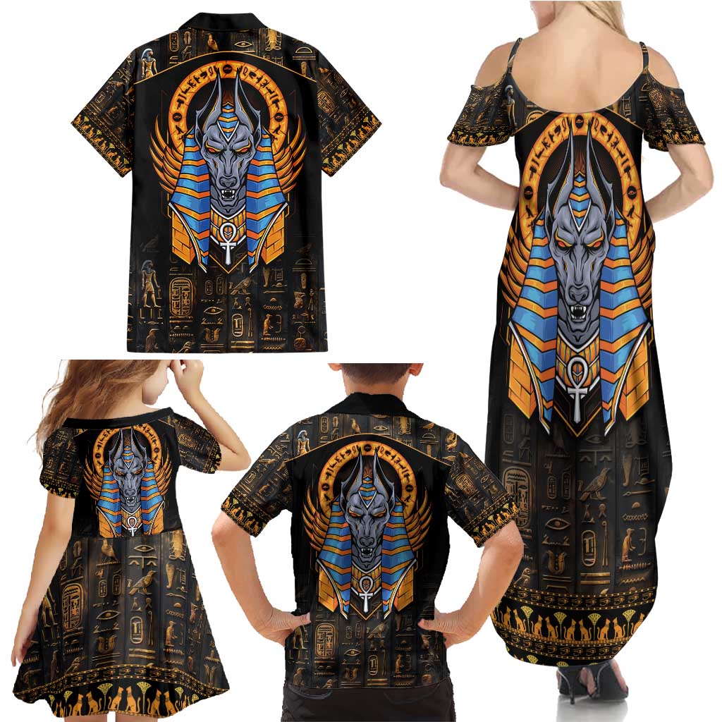 Egyptian Anubis Family Matching Summer Maxi Dress and Hawaiian Shirt Ancient Egypt Culture - Wonder Print Shop