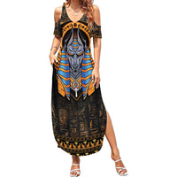 Egyptian Anubis Family Matching Summer Maxi Dress and Hawaiian Shirt Ancient Egypt Culture - Wonder Print Shop