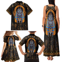 Egyptian Anubis Family Matching Tank Maxi Dress and Hawaiian Shirt Ancient Egypt Culture - Wonder Print Shop