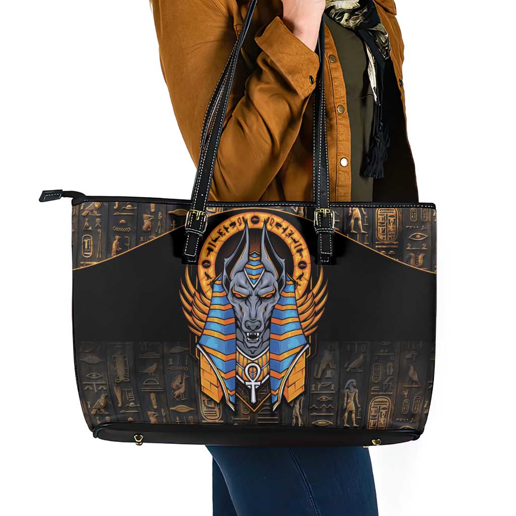 Egyptian Anubis Leather Tote Bag Ancient Egypt Culture - Wonder Print Shop