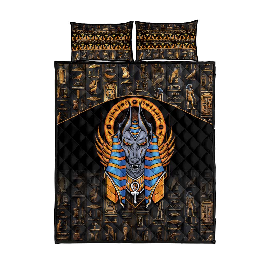 Egyptian Anubis Quilt Bed Set Ancient Egypt Culture - Wonder Print Shop