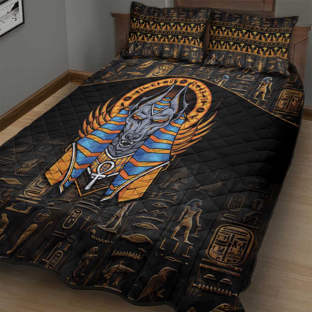 Egyptian Anubis Quilt Bed Set Ancient Egypt Culture - Wonder Print Shop