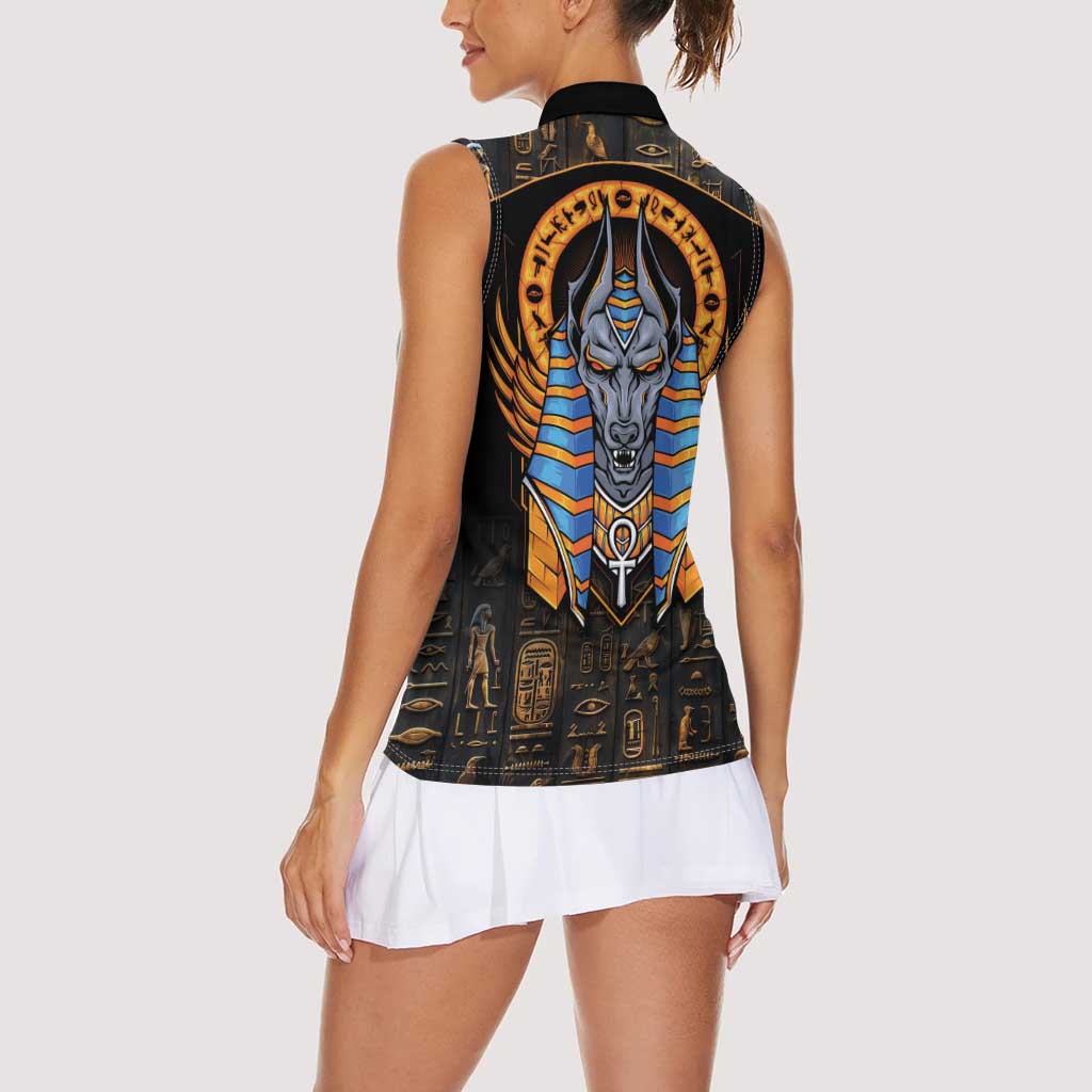 Egyptian Anubis Women Sleeveless Polo Shirt Ancient Egypt Culture - Wonder Print Shop