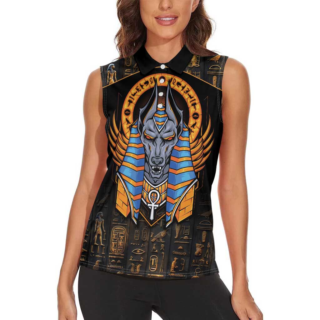 Egyptian Anubis Women Sleeveless Polo Shirt Ancient Egypt Culture - Wonder Print Shop