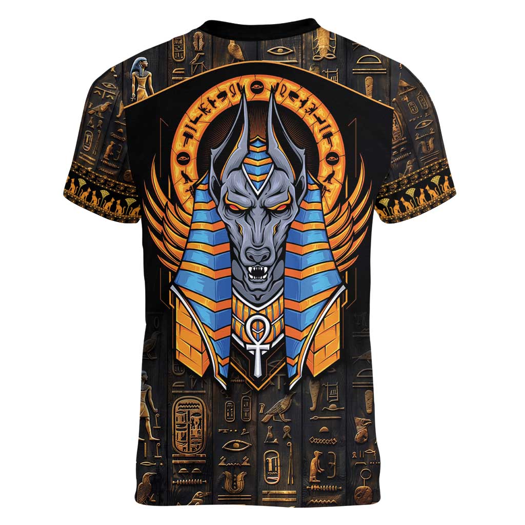 Egyptian Anubis Women V-Neck T-Shirt Ancient Egypt Culture - Wonder Print Shop