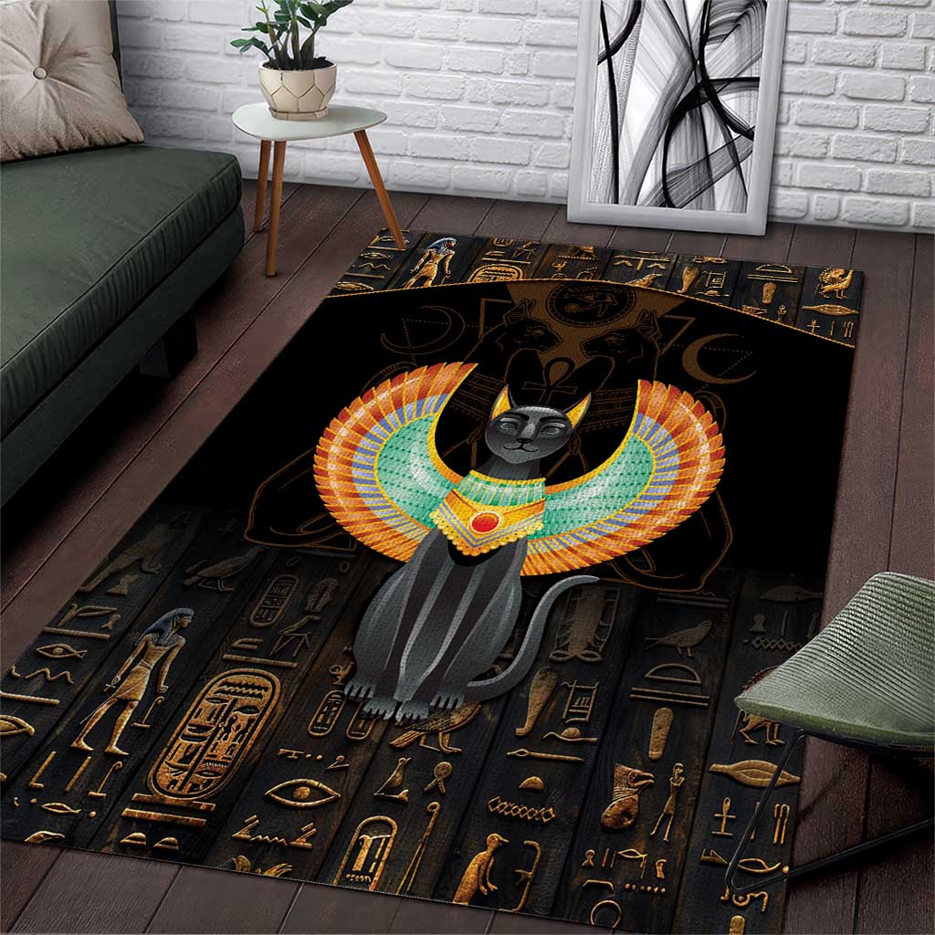 Winged Egypt Cats Area Rug Ancient Egypt Culture LT9 - Wonder Print Shop