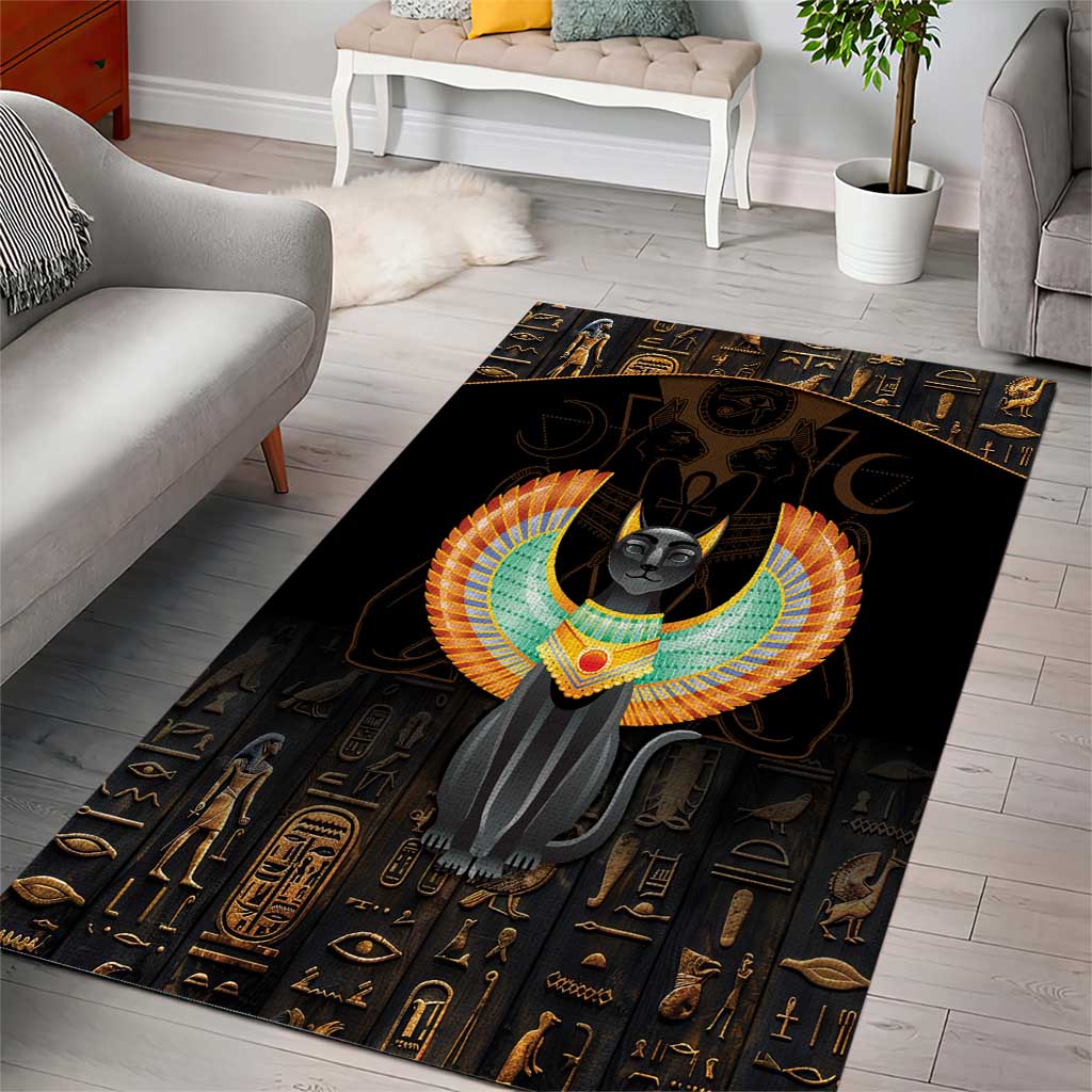 Winged Egypt Cats Area Rug Ancient Egypt Culture LT9 - Wonder Print Shop