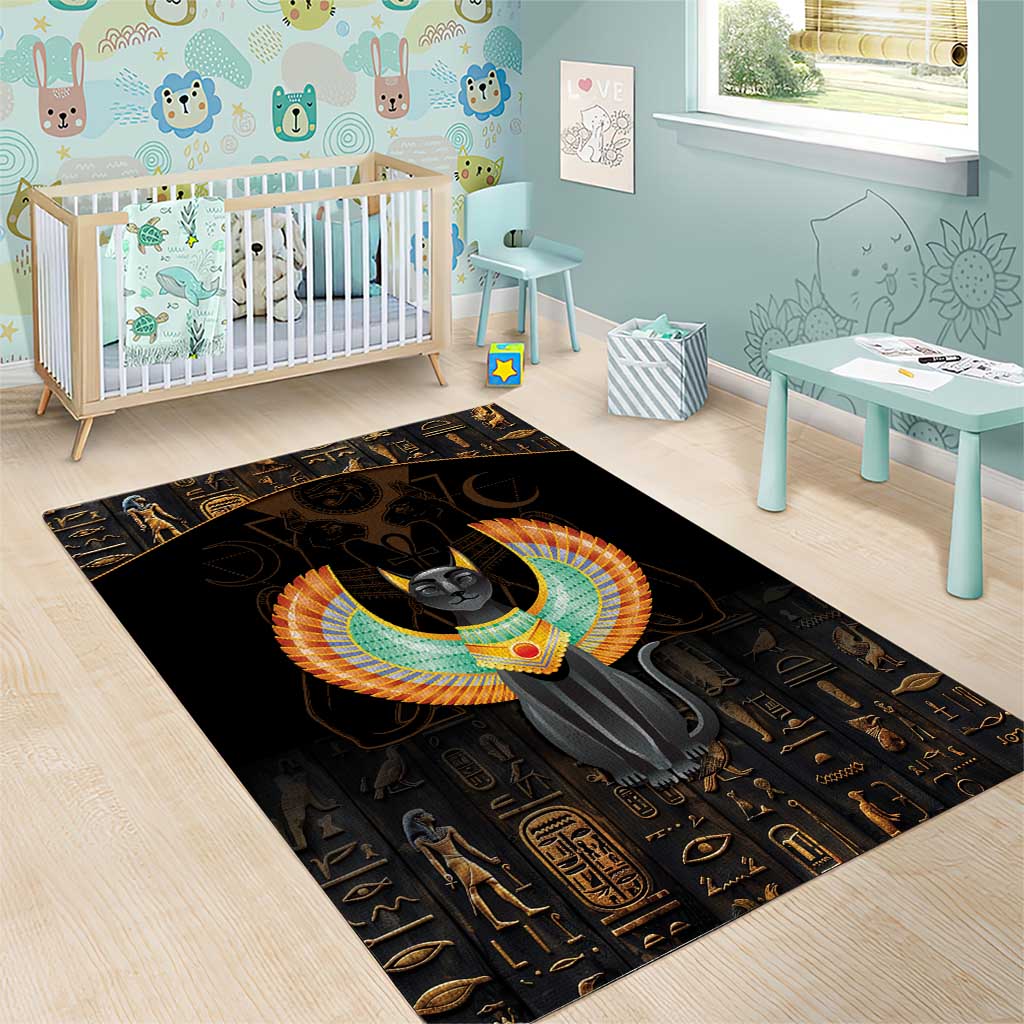 Winged Egypt Cats Area Rug Ancient Egypt Culture LT9 - Wonder Print Shop