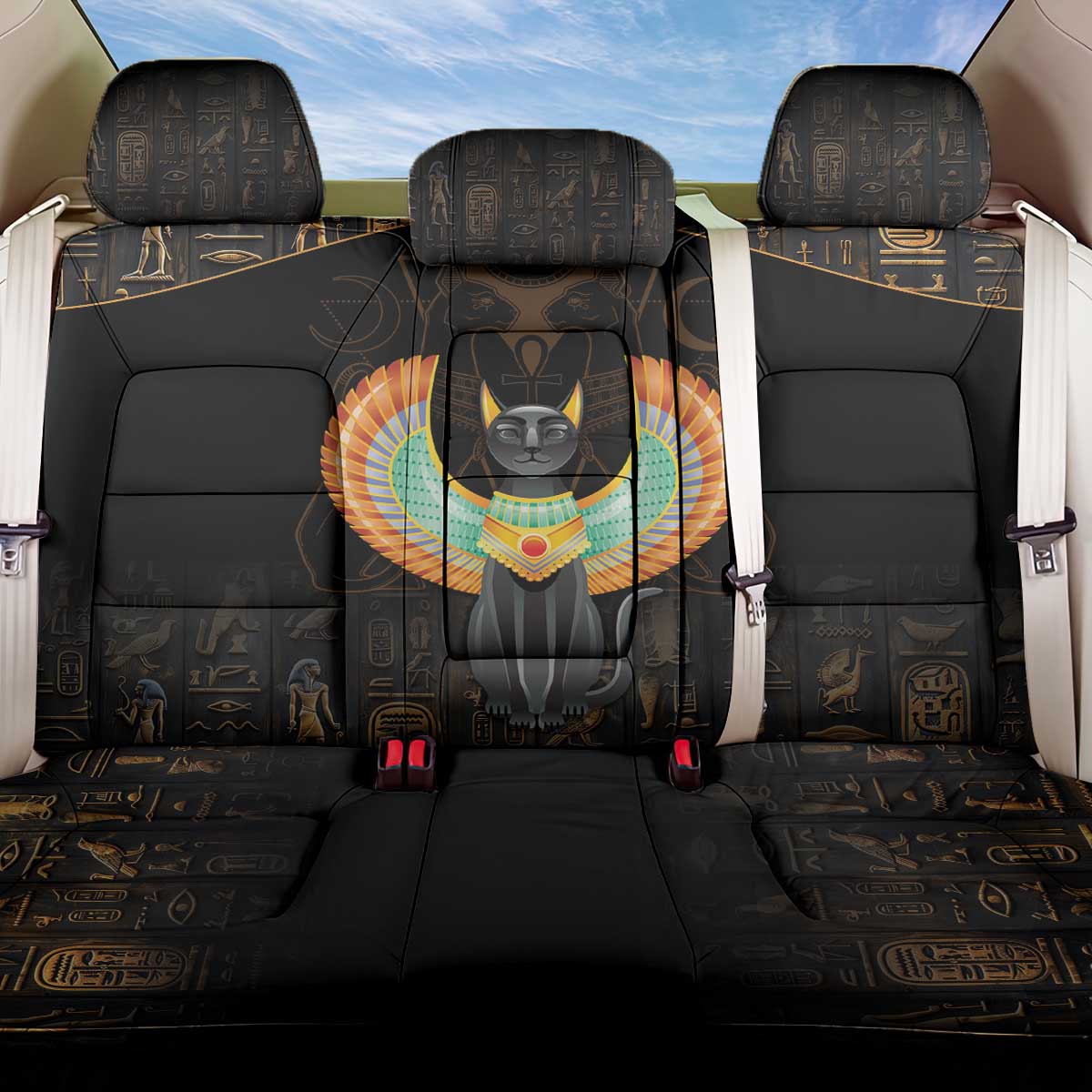 Winged Egypt Cats Back Car Seat Cover Ancient Egypt Culture LT9 - Wonder Print Shop