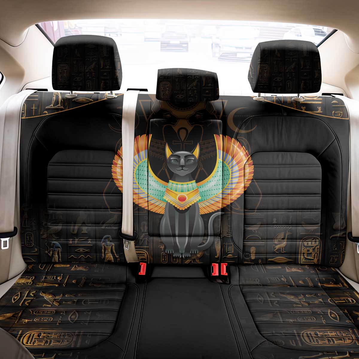 Winged Egypt Cats Back Car Seat Cover Ancient Egypt Culture LT9 - Wonder Print Shop