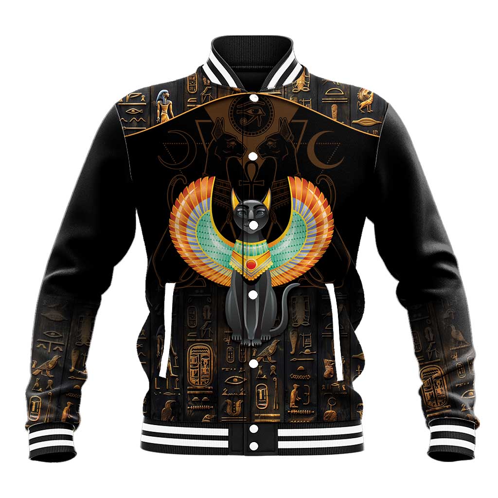 Winged Egypt Cats Baseball Jacket Ancient Egypt Culture LT9 - Wonder Print Shop