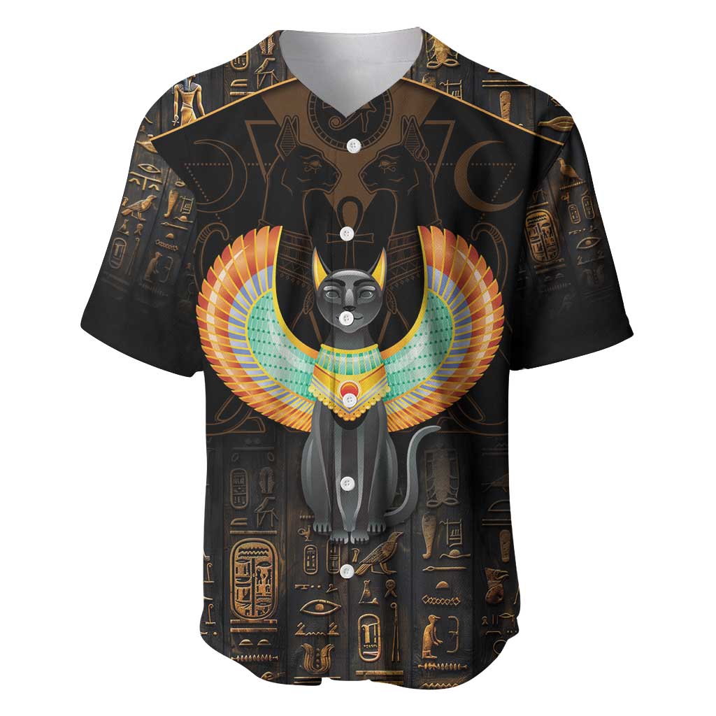 Winged Egypt Cats Baseball Jersey Ancient Egypt Culture LT9 - Wonder Print Shop