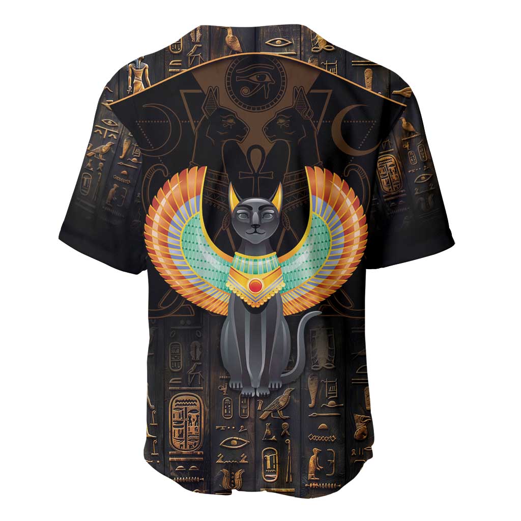 Winged Egypt Cats Baseball Jersey Ancient Egypt Culture LT9 - Wonder Print Shop
