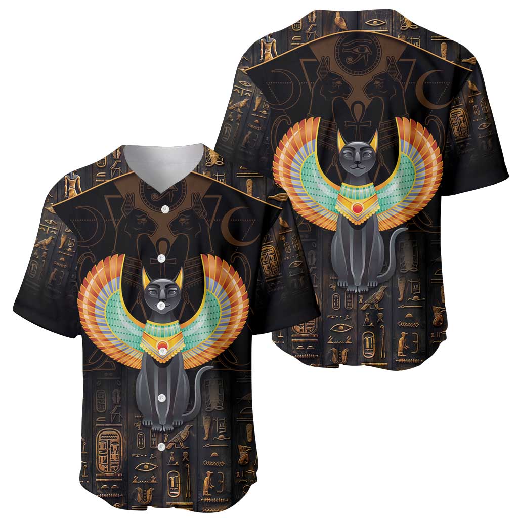 Winged Egypt Cats Baseball Jersey Ancient Egypt Culture LT9 - Wonder Print Shop