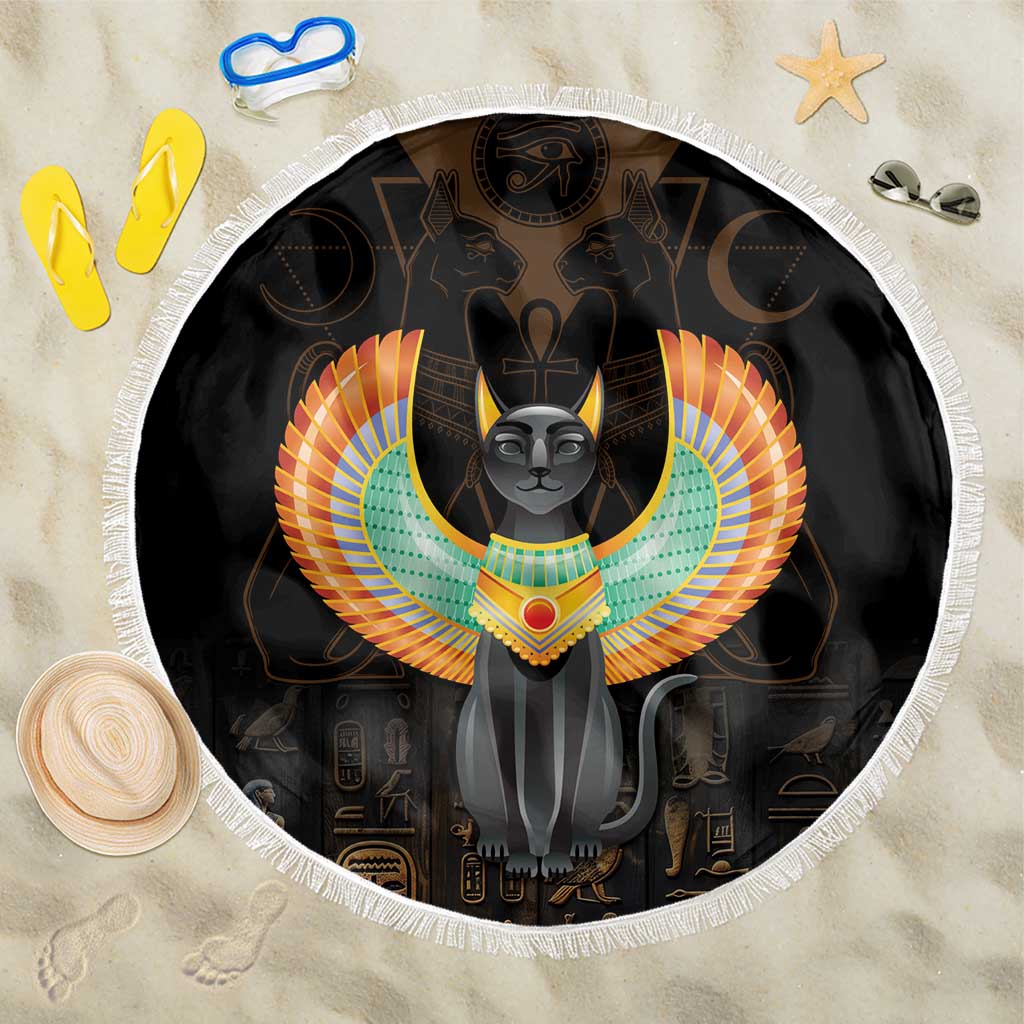 Winged Egypt Cats Beach Blanket Ancient Egypt Culture LT9 - Wonder Print Shop