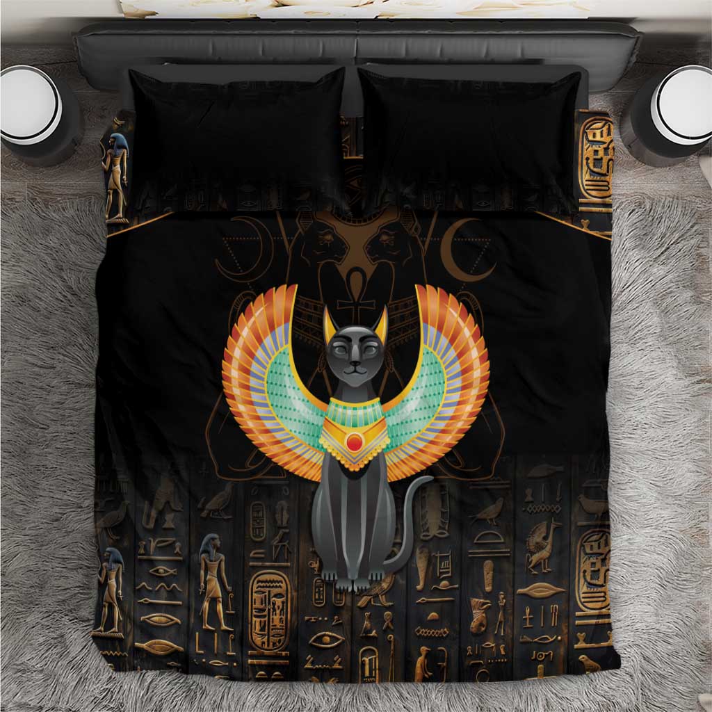 Winged Egypt Cats Bedding Set Ancient Egypt Culture LT9 - Wonder Print Shop