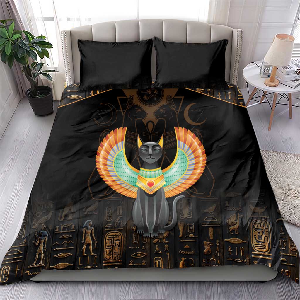 Winged Egypt Cats Bedding Set Ancient Egypt Culture LT9 - Wonder Print Shop
