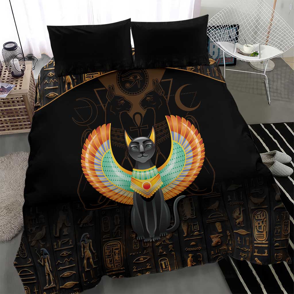 Winged Egypt Cats Bedding Set Ancient Egypt Culture LT9 - Wonder Print Shop