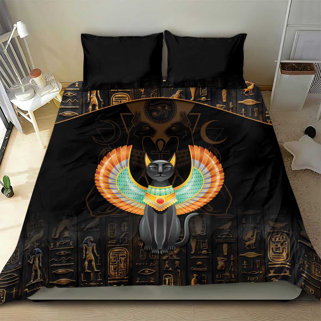 Winged Egypt Cats Bedding Set Ancient Egypt Culture LT9 - Wonder Print Shop
