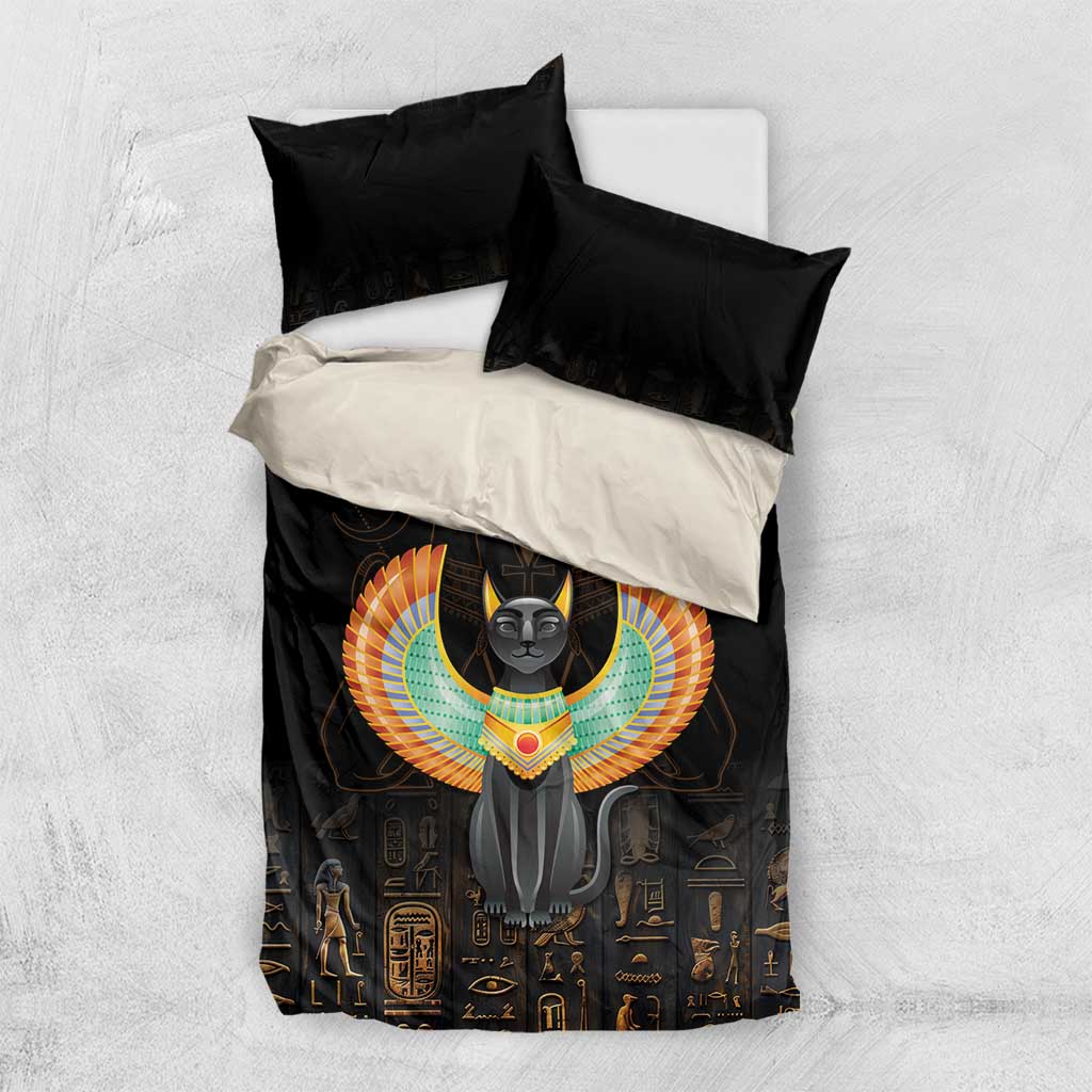 Winged Egypt Cats Bedding Set Ancient Egypt Culture LT9 - Wonder Print Shop
