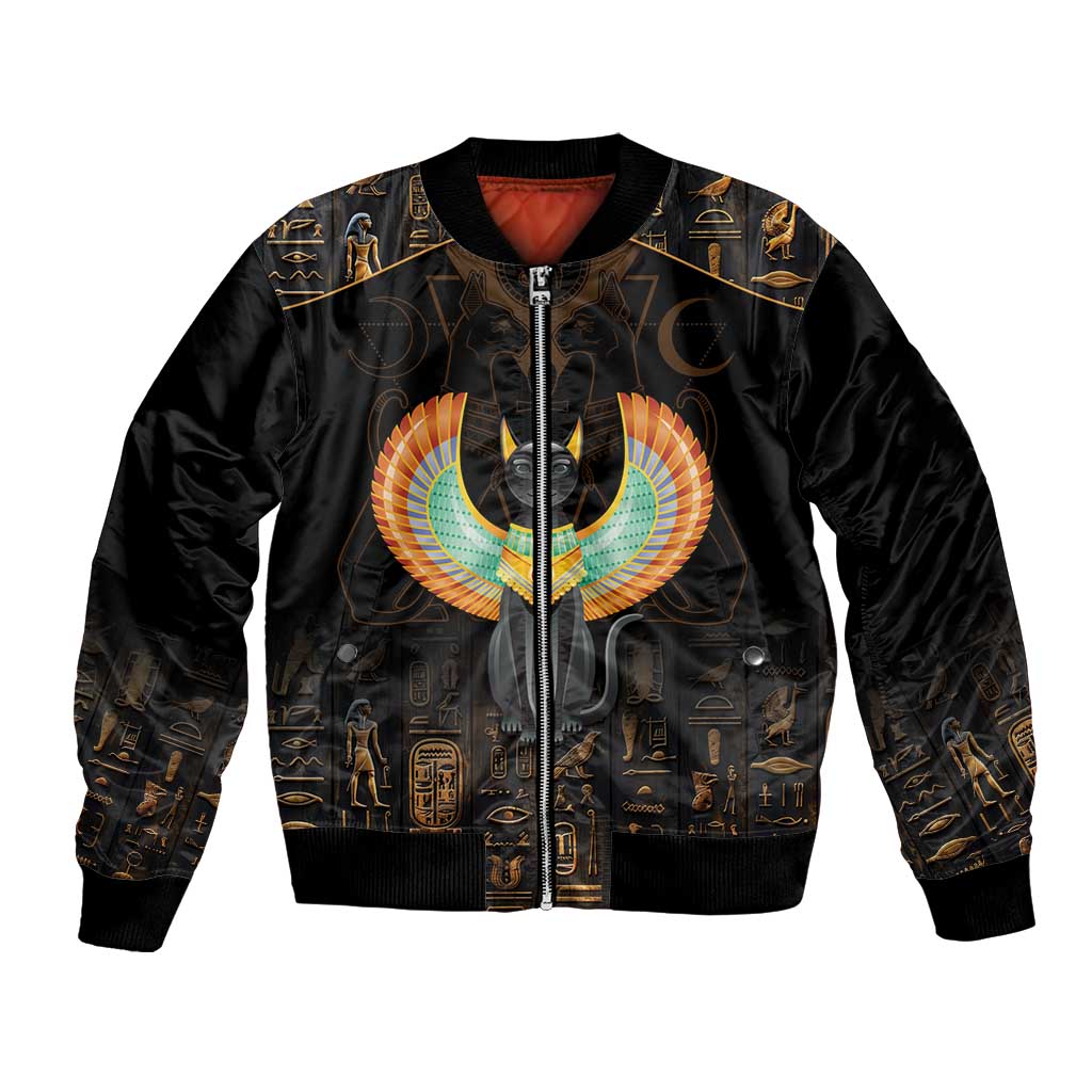 Winged Egypt Cats Bomber Jacket Ancient Egypt Culture LT9 - Wonder Print Shop