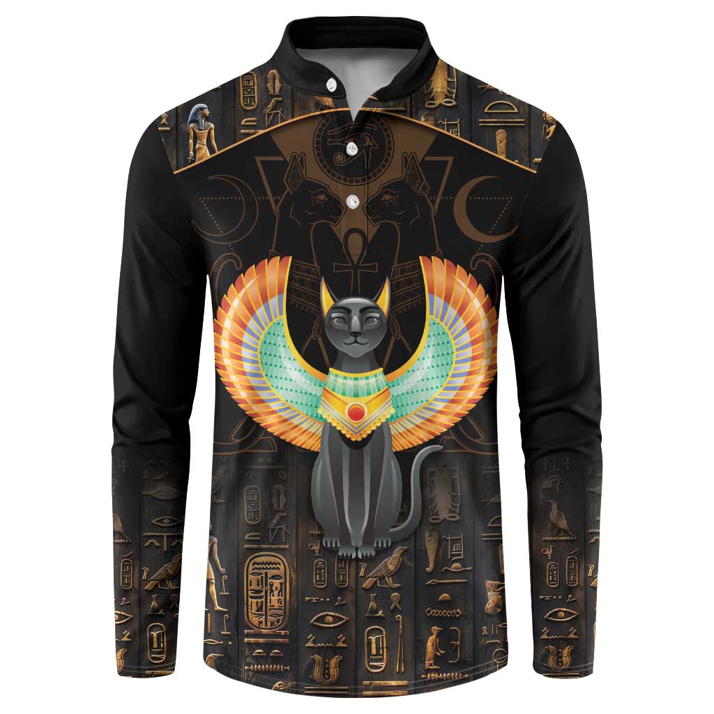 Winged Egypt Cats Button Sweatshirt Ancient Egypt Culture LT9 - Wonder Print Shop