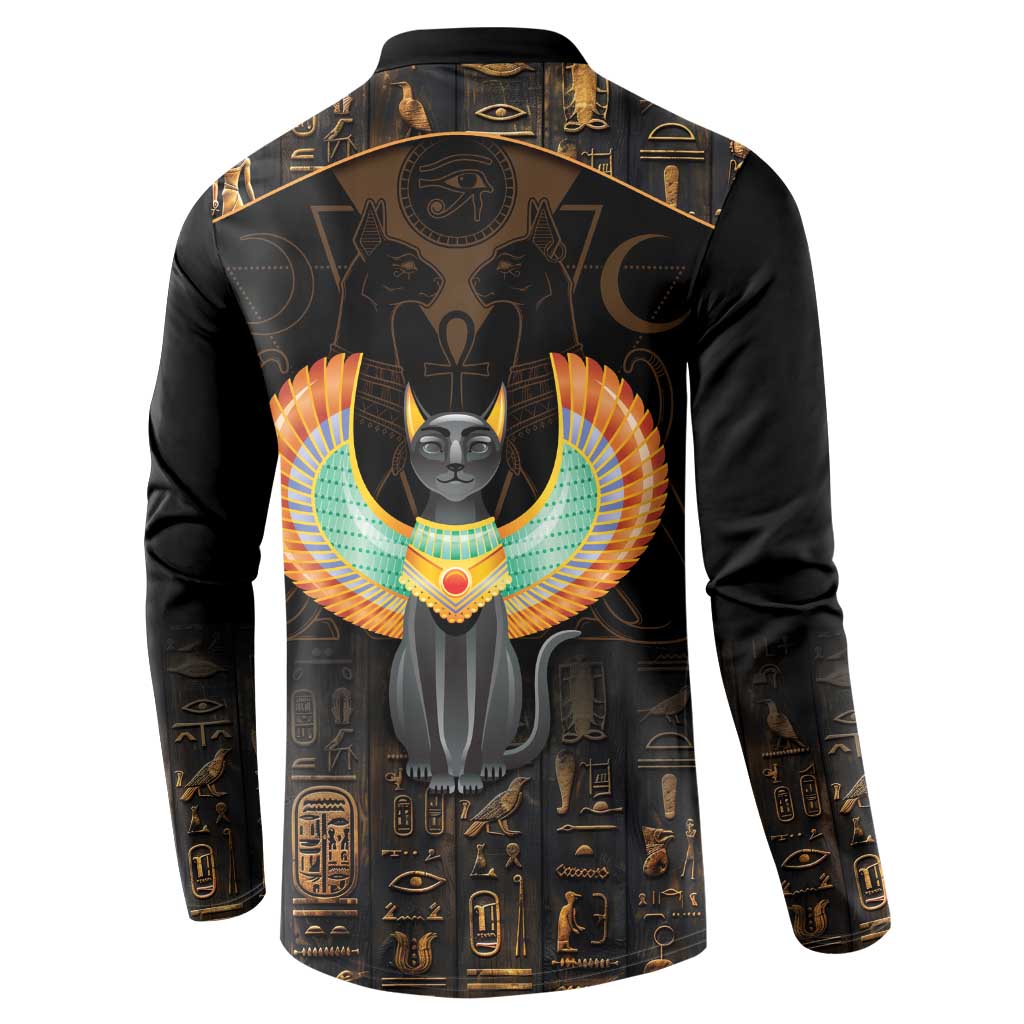 Winged Egypt Cats Button Sweatshirt Ancient Egypt Culture LT9 - Wonder Print Shop