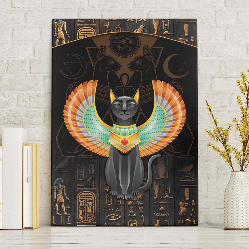 Winged Egypt Cats Canvas Wall Art Ancient Egypt Culture LT9 - Wonder Print Shop