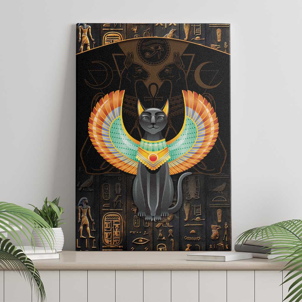 Winged Egypt Cats Canvas Wall Art Ancient Egypt Culture LT9 - Wonder Print Shop