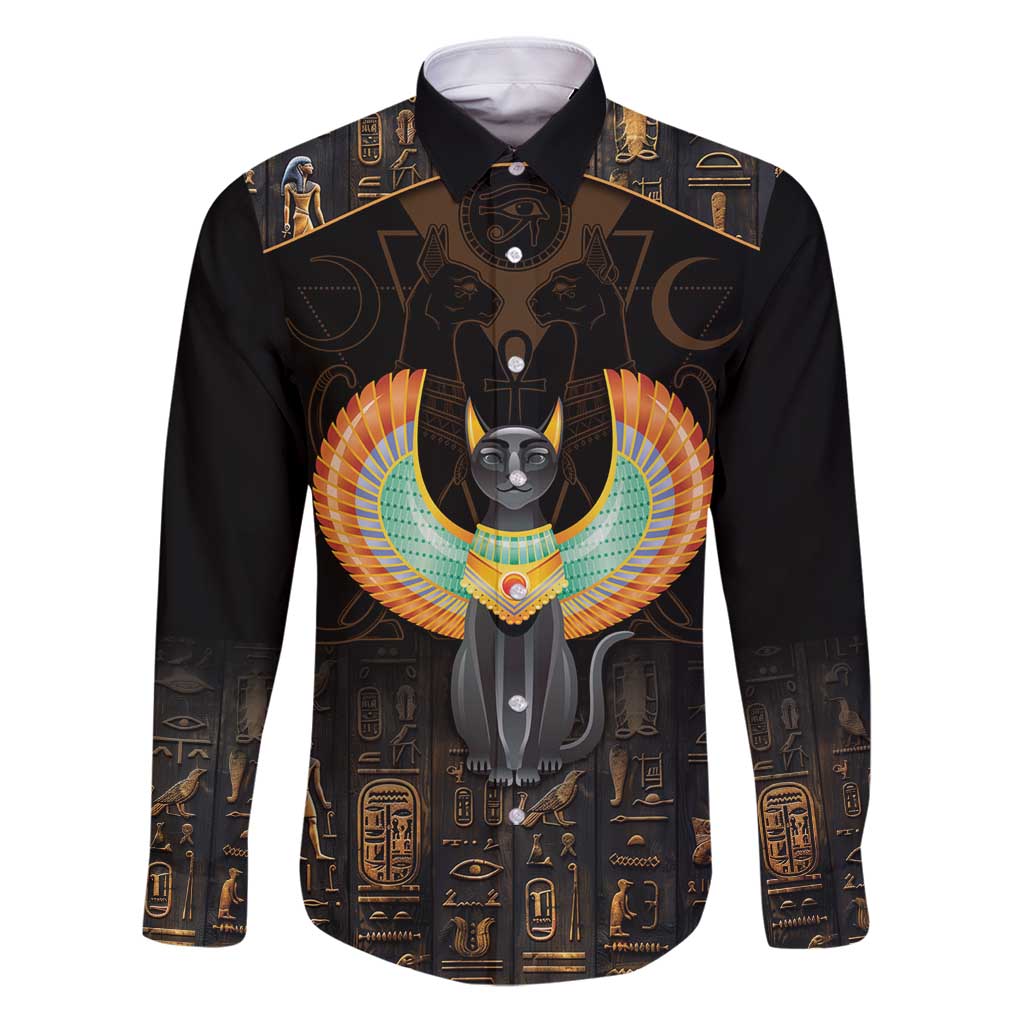 Winged Egypt Cats Family Matching Puletasi and Hawaiian Shirt Ancient Egypt Culture - Wonder Print Shop