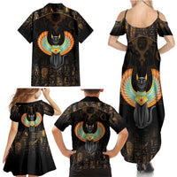 Winged Egypt Cats Family Matching Summer Maxi Dress and Hawaiian Shirt Ancient Egypt Culture - Wonder Print Shop