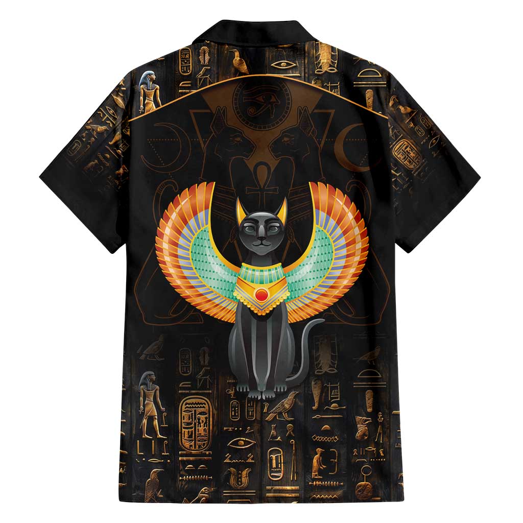 Winged Egypt Cats Family Matching Summer Maxi Dress and Hawaiian Shirt Ancient Egypt Culture - Wonder Print Shop