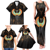 Winged Egypt Cats Family Matching Tank Maxi Dress and Hawaiian Shirt Ancient Egypt Culture - Wonder Print Shop