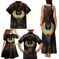 Winged Egypt Cats Family Matching Tank Maxi Dress and Hawaiian Shirt Ancient Egypt Culture - Wonder Print Shop