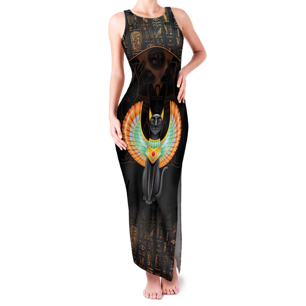 Winged Egypt Cats Family Matching Tank Maxi Dress and Hawaiian Shirt Ancient Egypt Culture - Wonder Print Shop