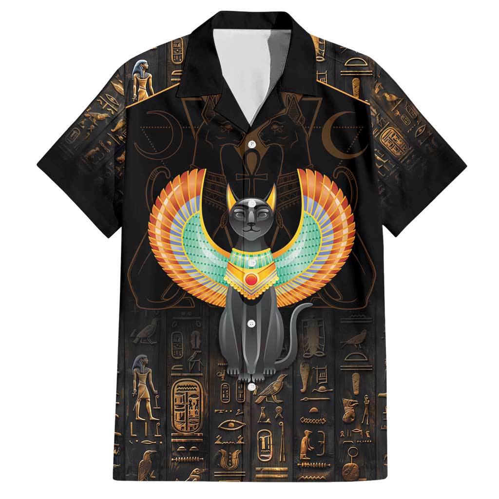 Winged Egypt Cats Hawaiian Shirt Ancient Egypt Culture - Wonder Print Shop