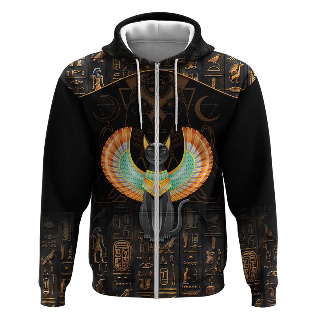 Winged Egypt Cats Hoodie Ancient Egypt Culture - Wonder Print Shop