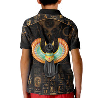 Winged Egypt Cats Kid Polo Shirt Ancient Egypt Culture - Wonder Print Shop