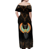 Winged Egypt Cats Off Shoulder Maxi Dress Ancient Egypt Culture - Wonder Print Shop