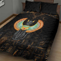 Winged Egypt Cats Quilt Bed Set Ancient Egypt Culture - Wonder Print Shop