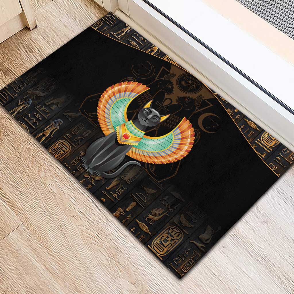 Winged Egypt Cats Rubber Doormat Ancient Egypt Culture - Wonder Print Shop