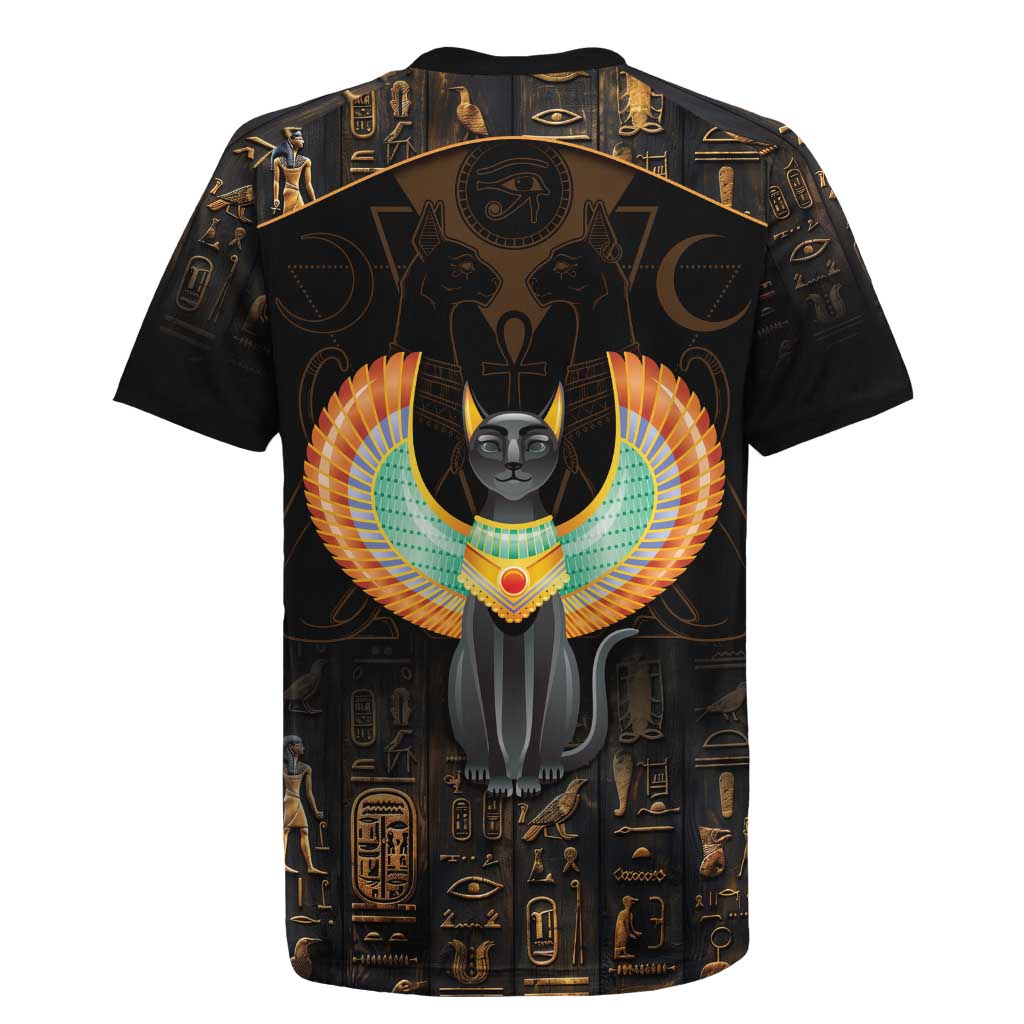 Winged Egypt Cats Rugby Jersey Ancient Egypt Culture - Wonder Print Shop